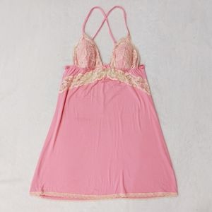 Victoria's Secret Lace Pink Teddy Nightgown